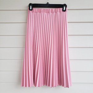 Vintage 70s pastel pink polyester pleated / accordion skirt